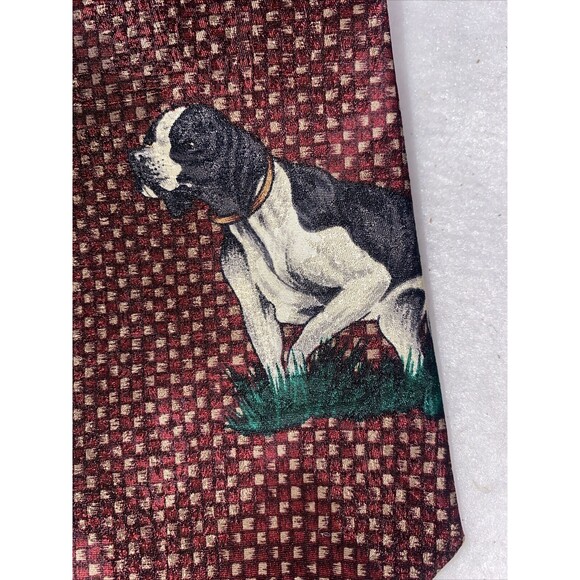 Tie Tree California hunting 100% Silk Pheasant Dog Gentleman Club VTG USA - Picture 2 of 10